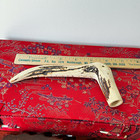 Carved Antler cane handle Stem Shank, Threaded Mortise — photo 1