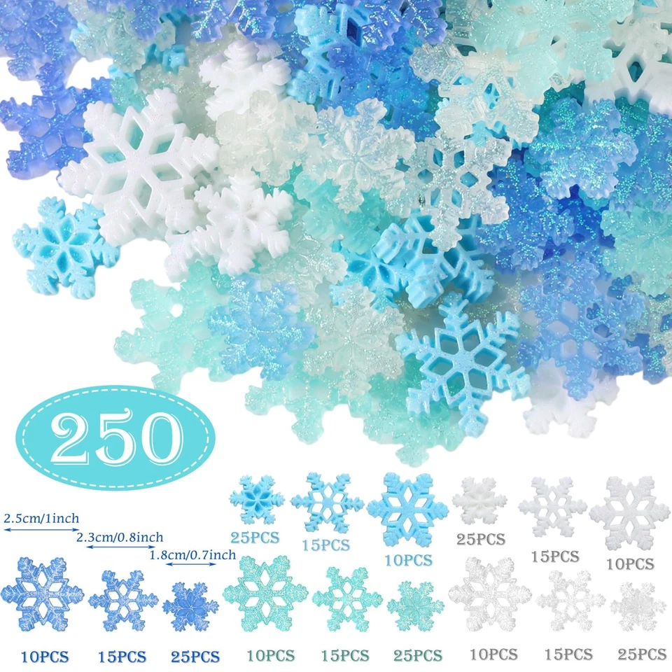 Thyle 250 Mini Azul Brillo Resina Copo de Nieve Navidad Dijes Decoración Foto 2 de 4