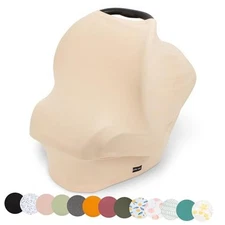  Car Seat Cover Baby & Nursing Cover Up for Breastfeeding – Breathable Natural