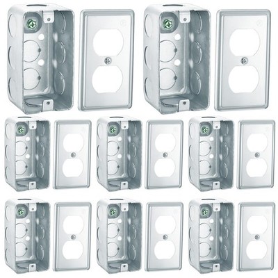 Copkim 8 Set 4 x 2 Inch Electrical Junction Box with Cover Square Plenum Box ...