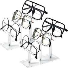 2 Pcs Eyeglasses Display Stand 3 Tiers Acrylic Sunglasses Holder Clear