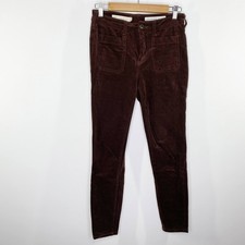 Anthropologie Pilcro Womens Brown Velvet Skinny Pants Size 26 Fall High Rise
