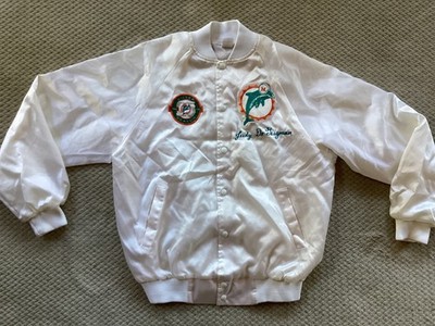 Miami Dolphins 1990 Silver Season Vintage Soffe Nylon Cheerleader Jacket Large