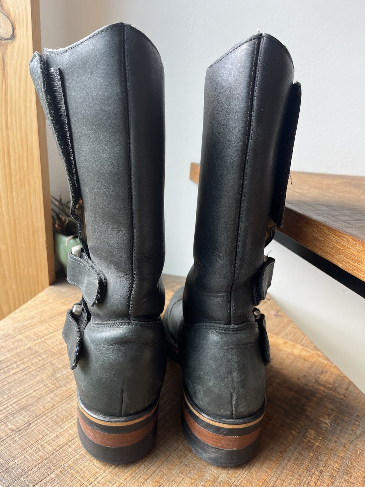 Chippewa Rally Motorcycle Boots 8EE Black Leather Engineer Moto Biker Made U.S.A