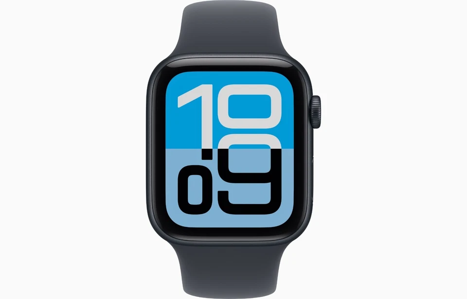 Apple Watch SE 3 (2025) GPS 44mm Cassa Mezzanotte Cinturino Sport Nero M/L MEHQ4 - Immagine 2 di 4