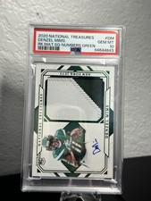 2020 National Treasures Collegiate Denzel Mims Rookie Patch Auto #06/11 PSA 10