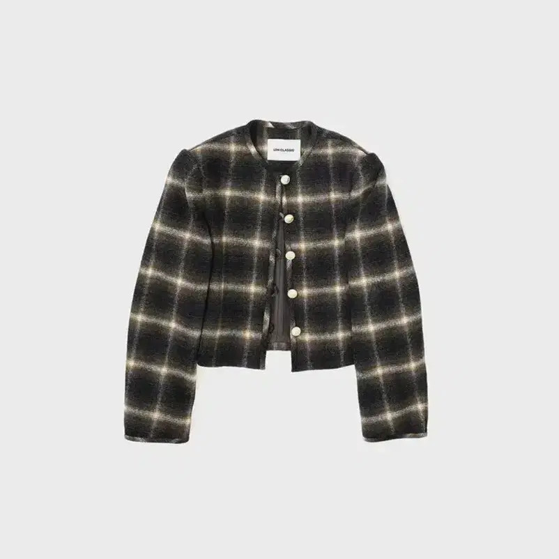 Low Classic Check Pattern Round Neck Jacket - Exc… - image 1