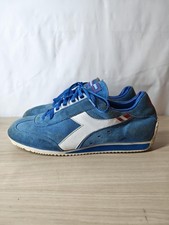 Diadora Shoes Mens Size 10 Blue White Suede Retro Runner Sneakers 48 Italia