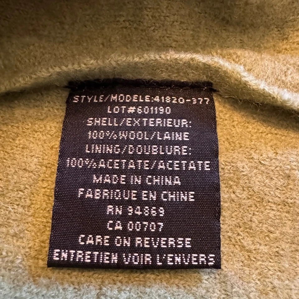 Women’s 100% Wool Tribal Blazer Jacket, Size 8, Green Boiled Felted Wool - Image 4 of 4