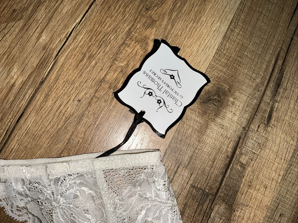 VTG XS / S❤️CHANTEL THOMAS for VICTORIA'S SECRET SEXY Lace GARTER BELT IVORY NWT - Image 3 of 4