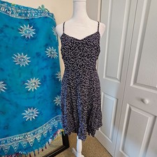 Gap Navy Blue Ditsy Floral Racerback Flowy Cottagecore Sundress Small