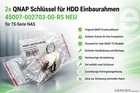 2x QNAP key for mounting frame 45007-002703-00-RS, key for HDD tray, NEW