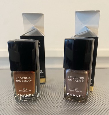 2) Chanel 675 Troublante 757 Rose Fusion Le Vernis Nail Polish NIB