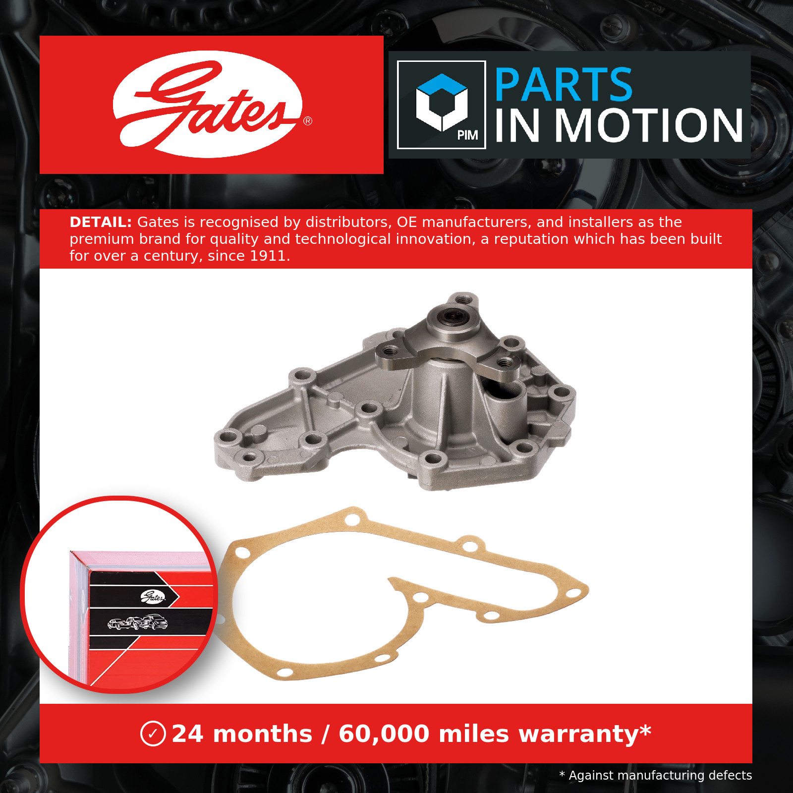 Water Pump fits RENAULT KANGOO 1.9D 1997 on Coolant Gates 7701466578 8660002090 - Image 16