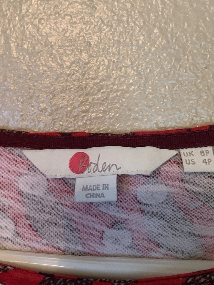 Boden Poinsettia Regal Owl Penny Jersey‎ Vestido Tejido Con Bolsillos - 4 Pequeño Foto 4 de 4