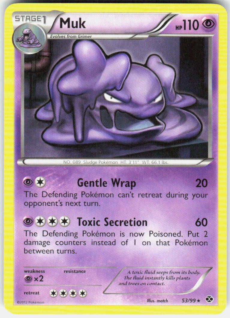 Muk 53/99 Rare Next Destinies Pokemon Lightly Played