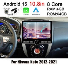 8 Core Android 15 Carplay Car Radio For Nissan Note 2012-2021 10.8 inch Screen