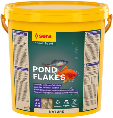 sera Pond Flakes 10L | Hauptfutter für Goldfische & Teichfische | Flockenfutter