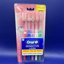 Oral-B Sensitive  Gums Extra Soft Nylon Bristle Toothbrush 5 Pack Multicolor