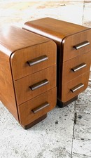 Art Deco vintage bedside cabinets J. Halabala, Czech, 1930s 40s retro modernist