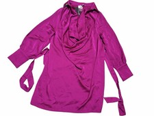 Fashion Nova I’m The One Mini Dress XL Magenta Wrap Long Sleeve NWT