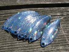 Blue & Silver Bionic #5.5 Willow Leaf Spinner Blades- Lot of 15 D2