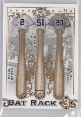 2022 Leaf Lumber Bat Rack 3 Relics 2/25 Derek Jeter Jorge Posada HOF 0s0g