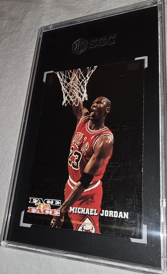 POP 6- 1993-94 Hoops #FTF10 Harold Miner / Michael Jordan Face to Face SGC 9.5 - Image 3 of 4