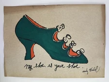 Andy Warhol COA Art Painting Original Drawing Vintage Paper Signed