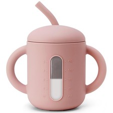 Silicone Sippy Cup Baby Straw Cup for 6 12 18 Months Sippy Cup with Straw for...