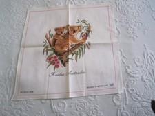 AUSTRALIA Koalas HP HANDKERCHIEF HANKIE by heil 12" Square L K