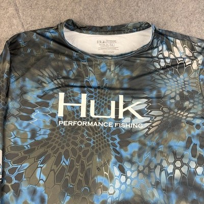 Chemise De Pêche HUK Performance Homme – Gris Kryptek Neptune, Manches Longues, Taille XL (Occasion)
