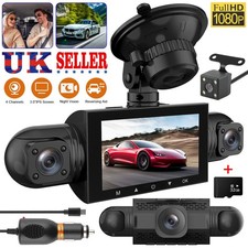 4 Lens Car Dash Cam 1080P 3" Screen G-Sensor Motion Detection Suction Mount New