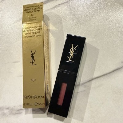 YSL Yves Saint Laurent Vinyl Cream - # 407 Carmin Session - 0.18 oz. - Boxed