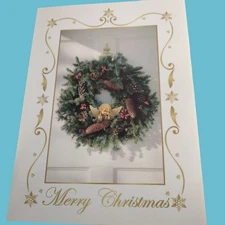 Christmas Card Mailing Service Festive Wreath Red Envelope Memories Of Christmas
