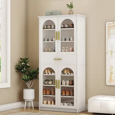 Shoe Storage Cabinet Freestanding Shoe Organizer Cabinet  31.5" x 13.8" x 66.9