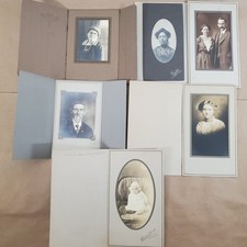 Vintage Cabinet Card Photo Lot of 7 Antique Portraits Early 1900s
