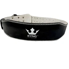 KYNG Fitness Weightlifting Belt Padded Back Support Gym Powerlifting Black Adult