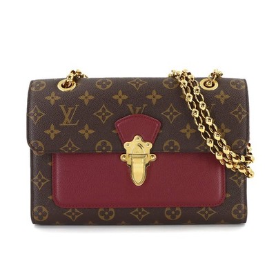 LOUIS VUITTON Monogram Victoire Shoulder Bag Leather Bordeaux M41732 90319760