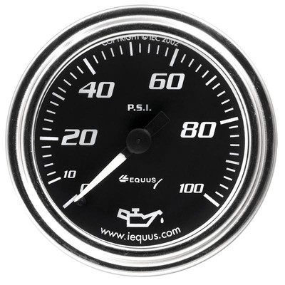 Equus Oil Pressure Gauge 7244; 7000 Series 0-100 psi 2 in. Mechanical Full Sweep