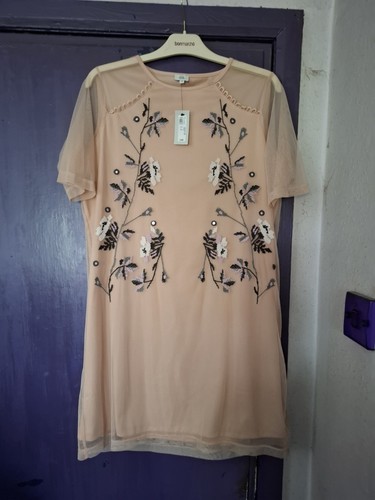 RIVER ISLAND PINK EMBROIDERED TUNIC DRESS..SIZE 16..BNWT - Picture 2 of 4
