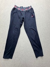 Nike Womens Sweatpants M Navy Blue Pink Dri-FIT Logo Waistband Active