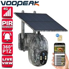 VOOPEAK Solor 4G LTE Trail Camera with Color Night Vision  Live Stream Wildlife