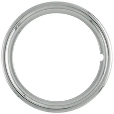 Set of 4 NEW Chrome Plated Steel 16 Inch Beauty Trim Rings with Metal Clip