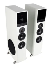 Rockville TM80W White Powered Home Theater Tower Speakers 8" Sub/Bluetooth/USB