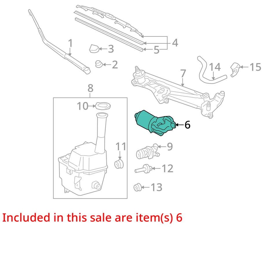 Toyota Sienna 2009 motor limpiaparabrisas delantero fabricante de equipos originales 147 k millas - LKQ388070809 Foto 4 de 4