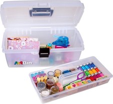 ArtBin 6966AB 16 in. Lift-Out Tray Box, Portable Art Craft 16 inch, Clear