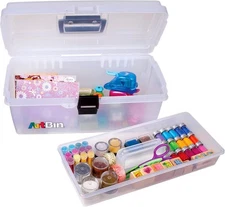 ArtBin 6966AB 16 in. Lift-Out Tray Box, Portable Art & Craft 16 inch, Clear 