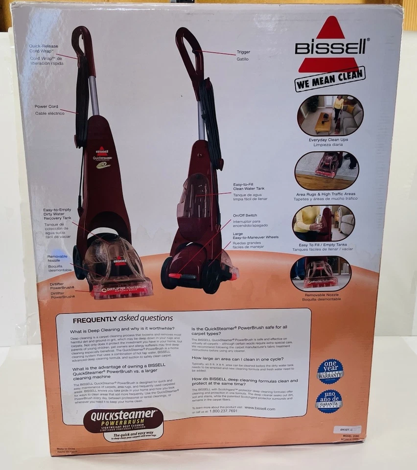 Bissell QuickSteamer 2080 PowerBrush Deep Cleaning Vacuum Multi Surface New - Image 4 of 4