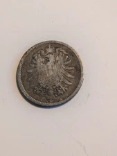 German Empire 1 Mark Coin 1874 Germany Silver .900 Real Historical Collection 